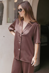 Arryn Short Sleeve Shirt - Chocolate Brown